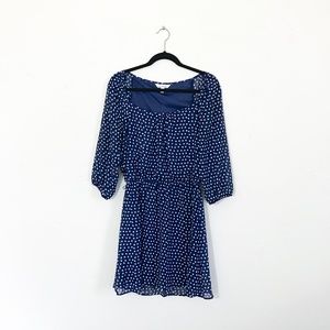 Speechless Navy Blue Polkadot Dress